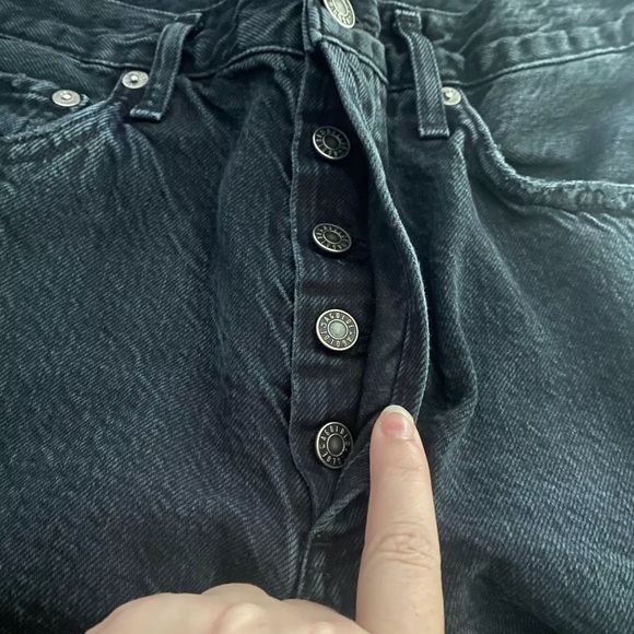 Agolde Jeans Black Denim Size 25 Mid Rise 4-Button Dark Wash Skinny - Picture 4 of 11